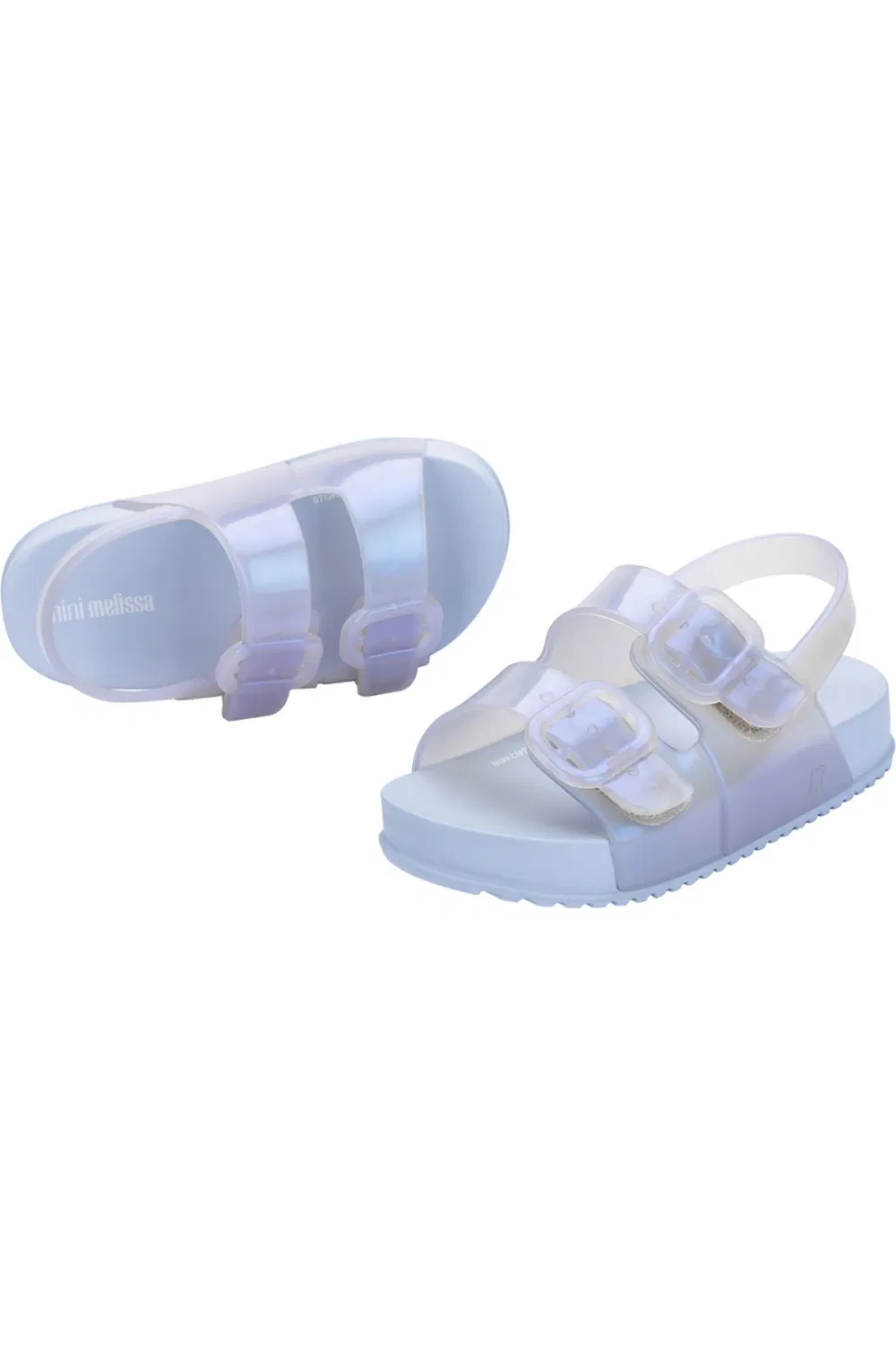 Сандалии детские с регулируемым ремешком Mini Melissa, сине-белый — фото 3