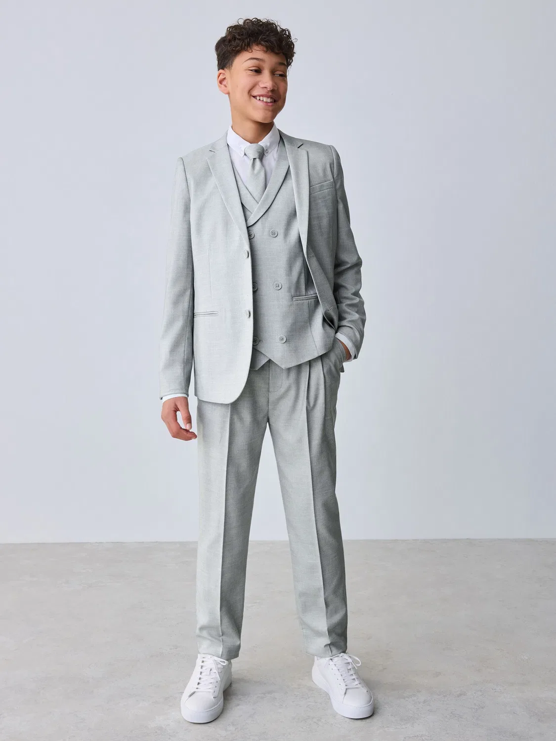 Костюмная тройка: жилет, рубашка и галстук Baker by Ted Baker, серый — фото 3
