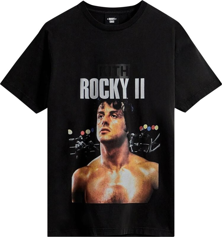 

Футболка Kith For Rocky II Vintage Tee 'Black', черный