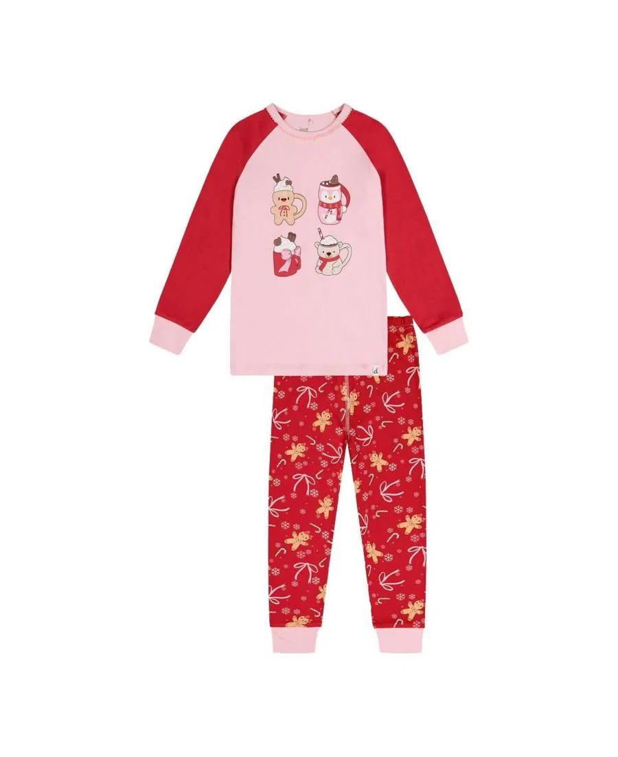 Пижамный комплект из хлопка с принтом Red Printed Gingerbread Deux par Deux