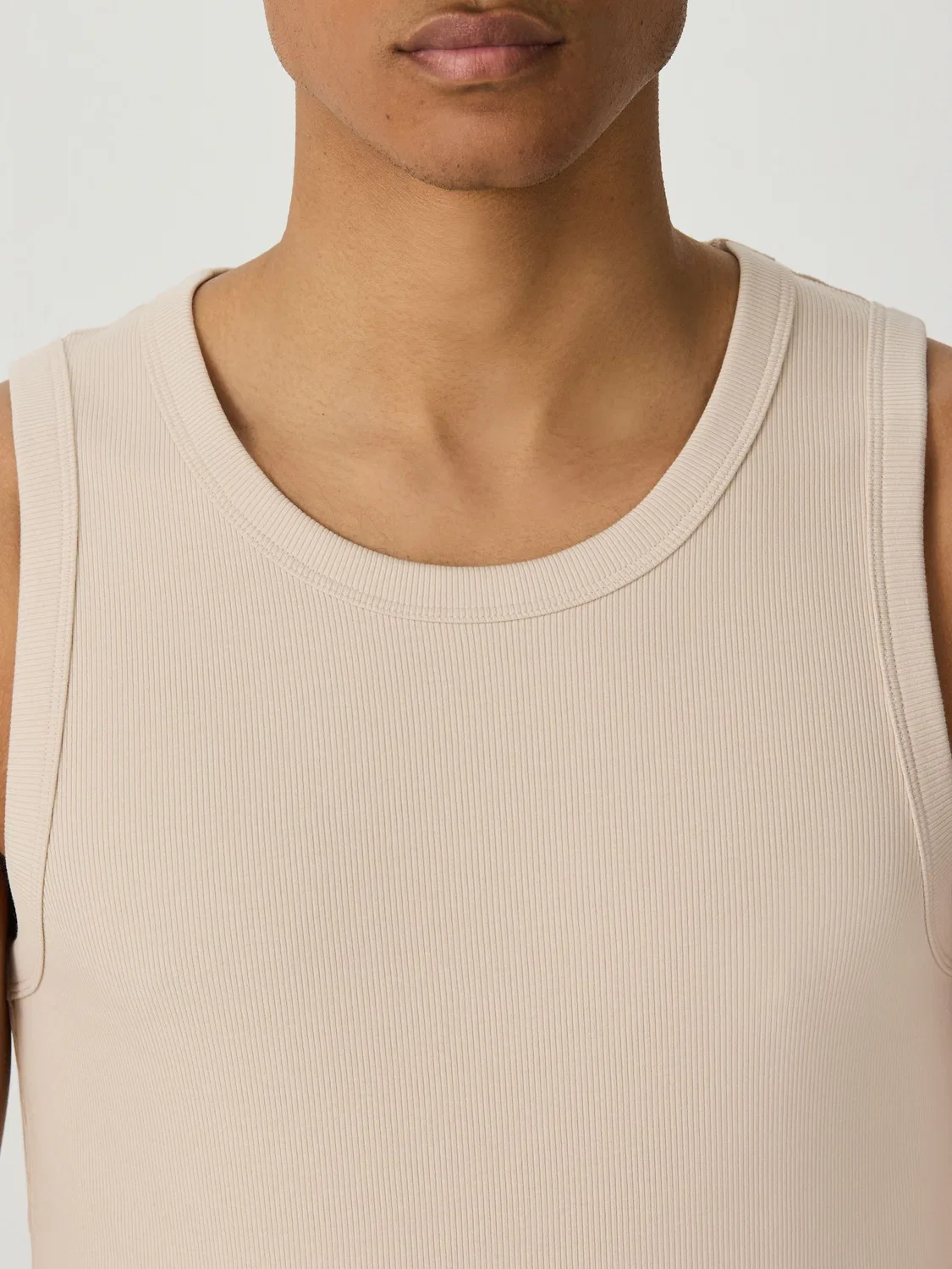 Майка Slim Fit Ribbed, модель Natural Next, натуральный — фото 4