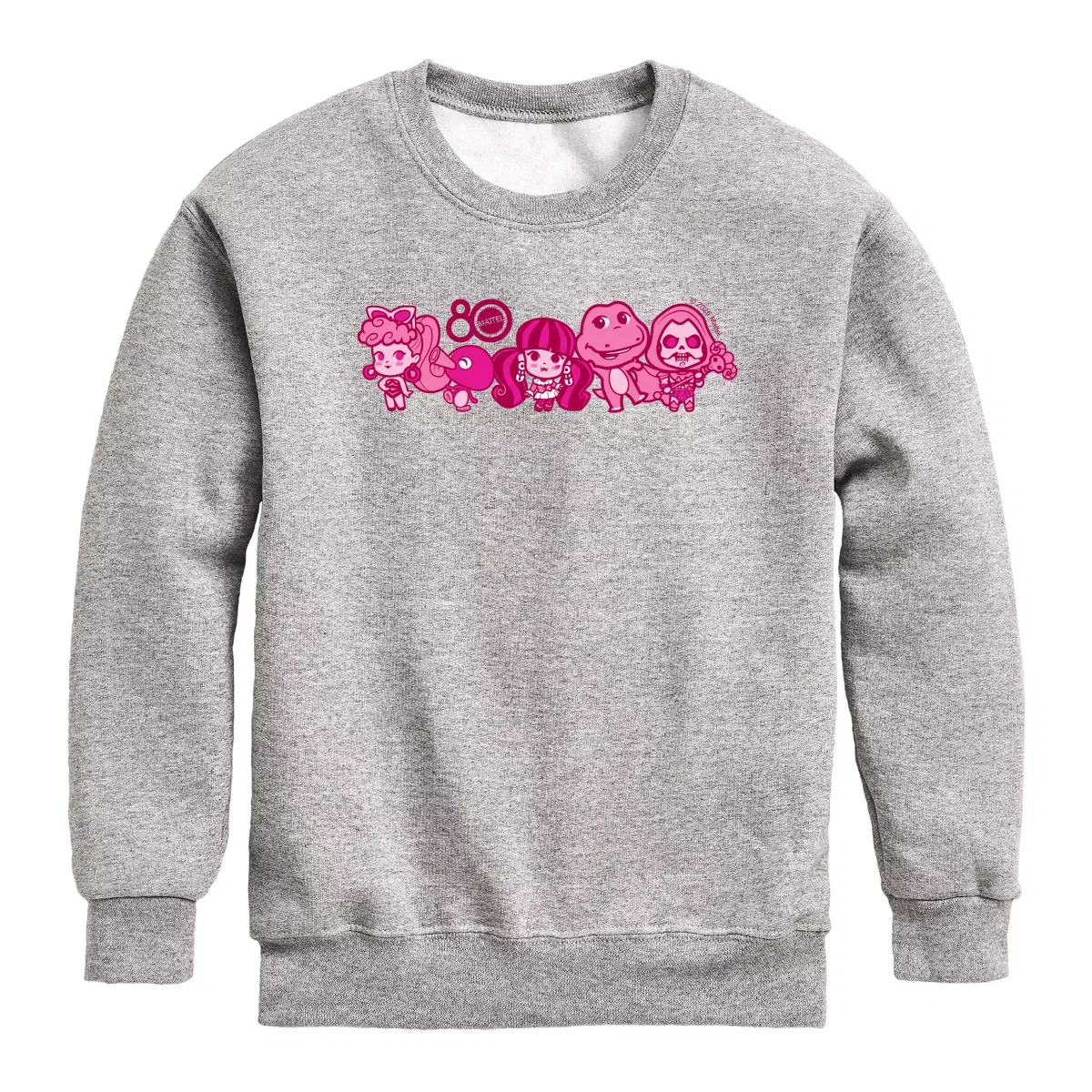 Детский свитшот с длинным рукавом 80th Lineup Pink Mattel, Athletic Heather