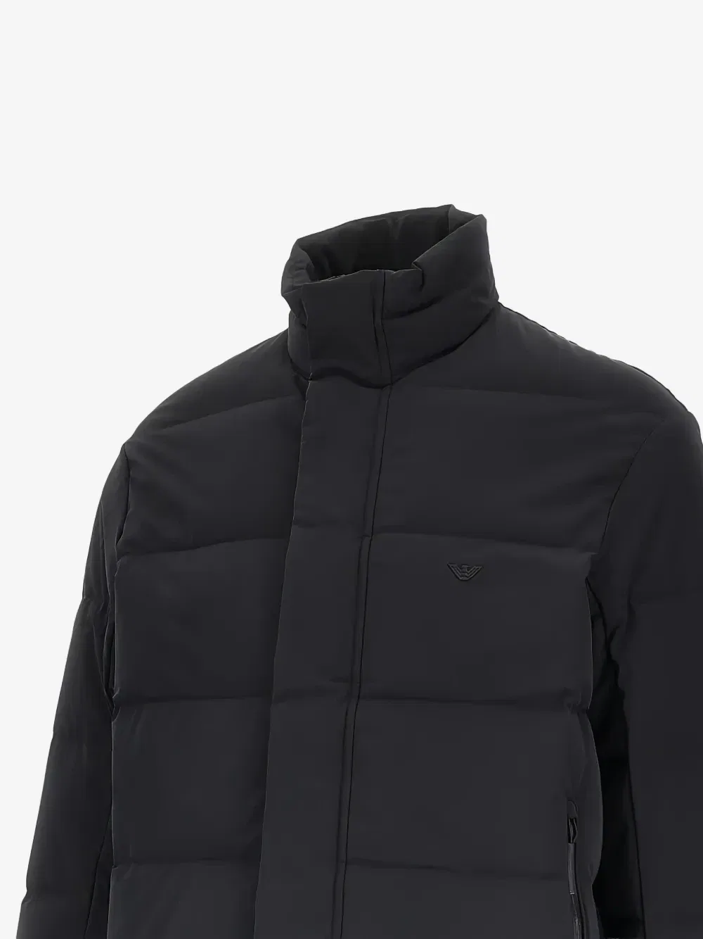 Стеганое пальто с высоким воротником EMPORIO ARMANI, черный — фото 2