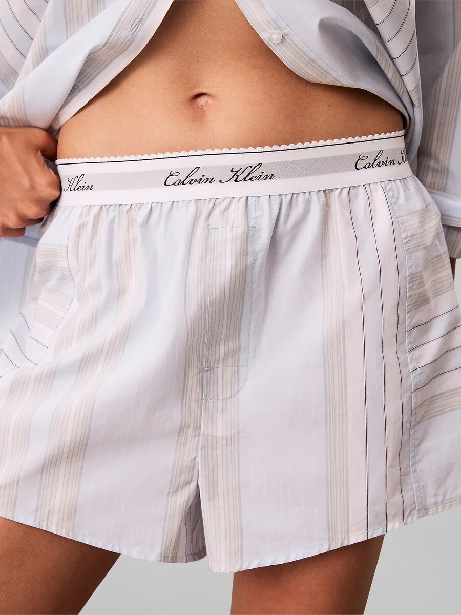 Пижамный комплект Calvin Klein с короткими штанинами, синий — фото 3