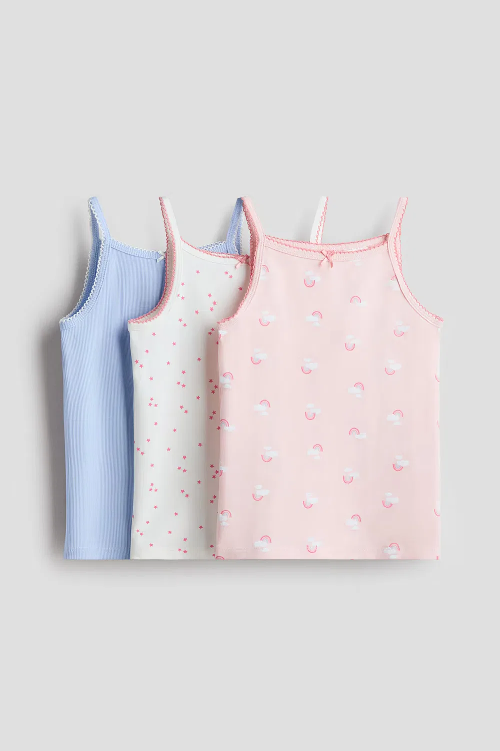 Хлопковых топа в упаковке H&M, Hellrosa/Gemustert