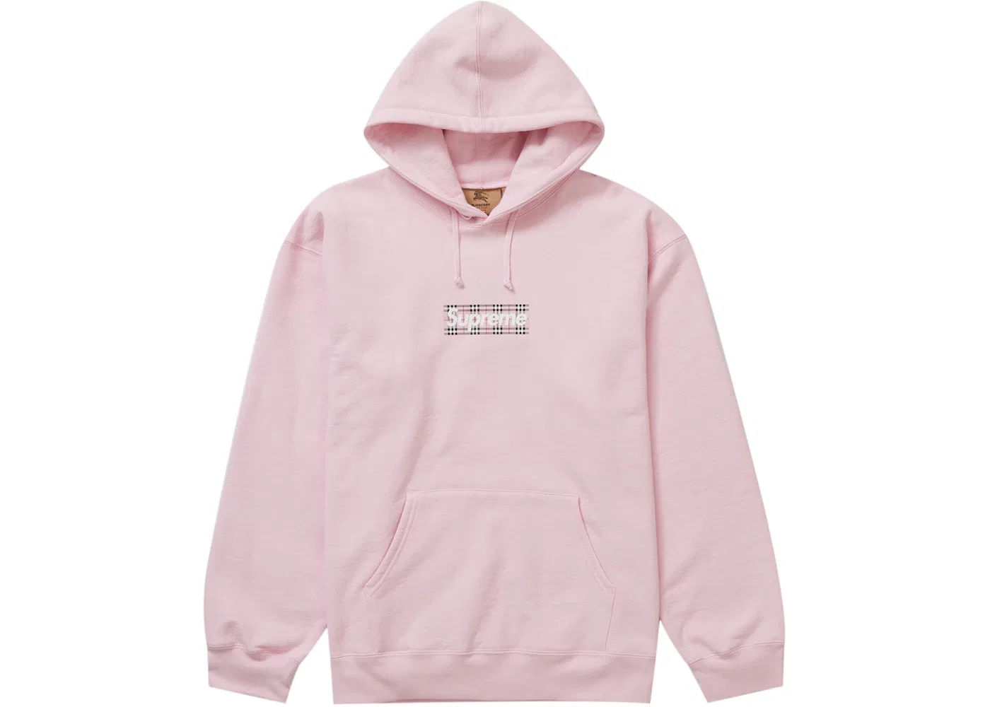 Мужской худи с принтом Supreme Burberry Box Logo Light Pink