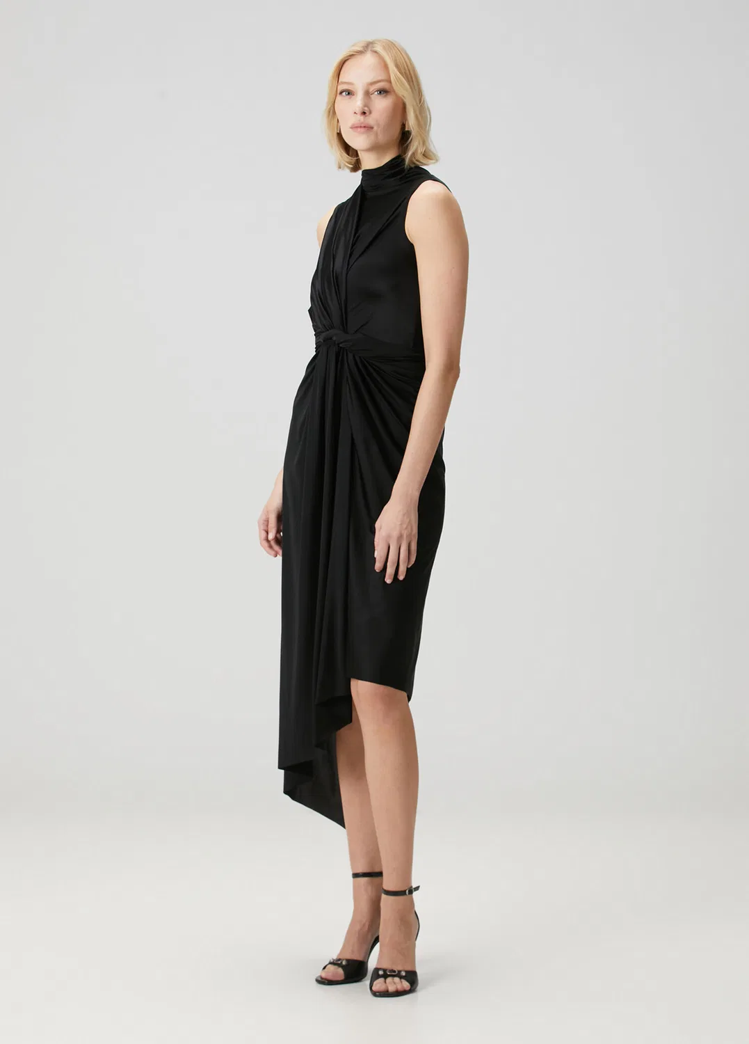 Абийе эльбисе асимметричная драпированная Balenciaga black — фото 3