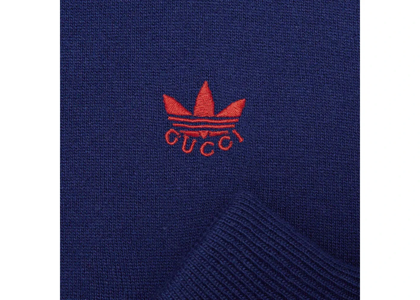 Мужской свитшот из шерсти с логотипом Gucci x Adidas Sweatshirt, Dark Blue — фото 2