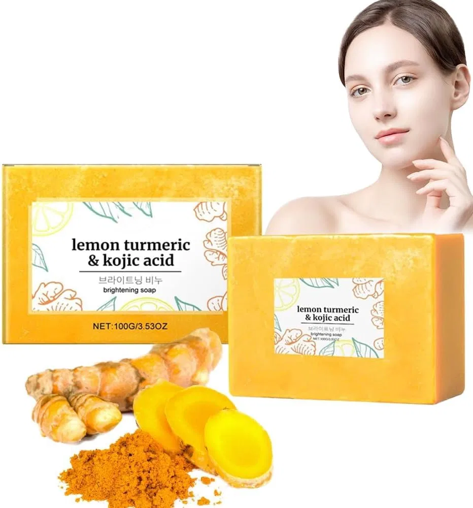 Мыло с лимоном, куркумой и койевой кислотой HGRYNDRO, 100g, Yellow