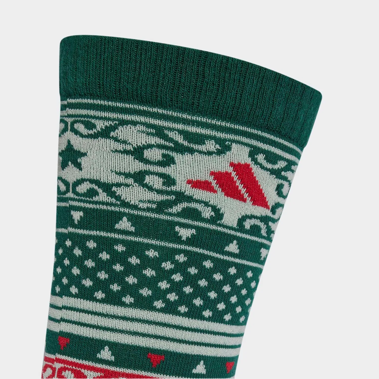 Женские носки с праздничным принтом Adidas Performance, Collegiate Green/Ivory/Pure Ruby — фото 4