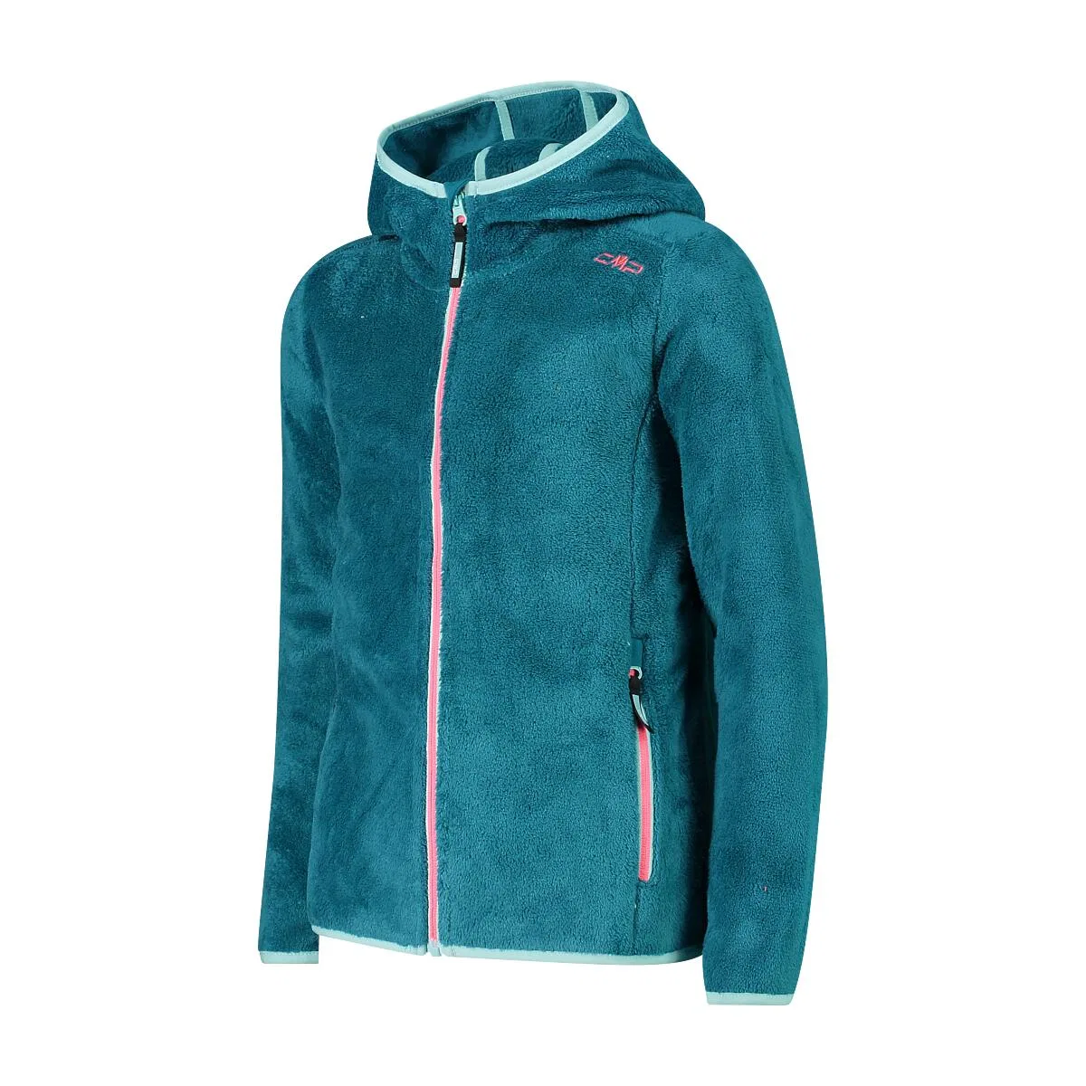 Детская флисовая куртка с капюшоном Girl Jacket Fix Hood Cmp, Turkis — фото 3