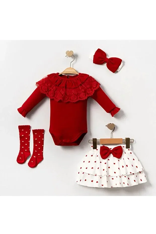 Детский комплект для девочек с принтом Babywings, Red