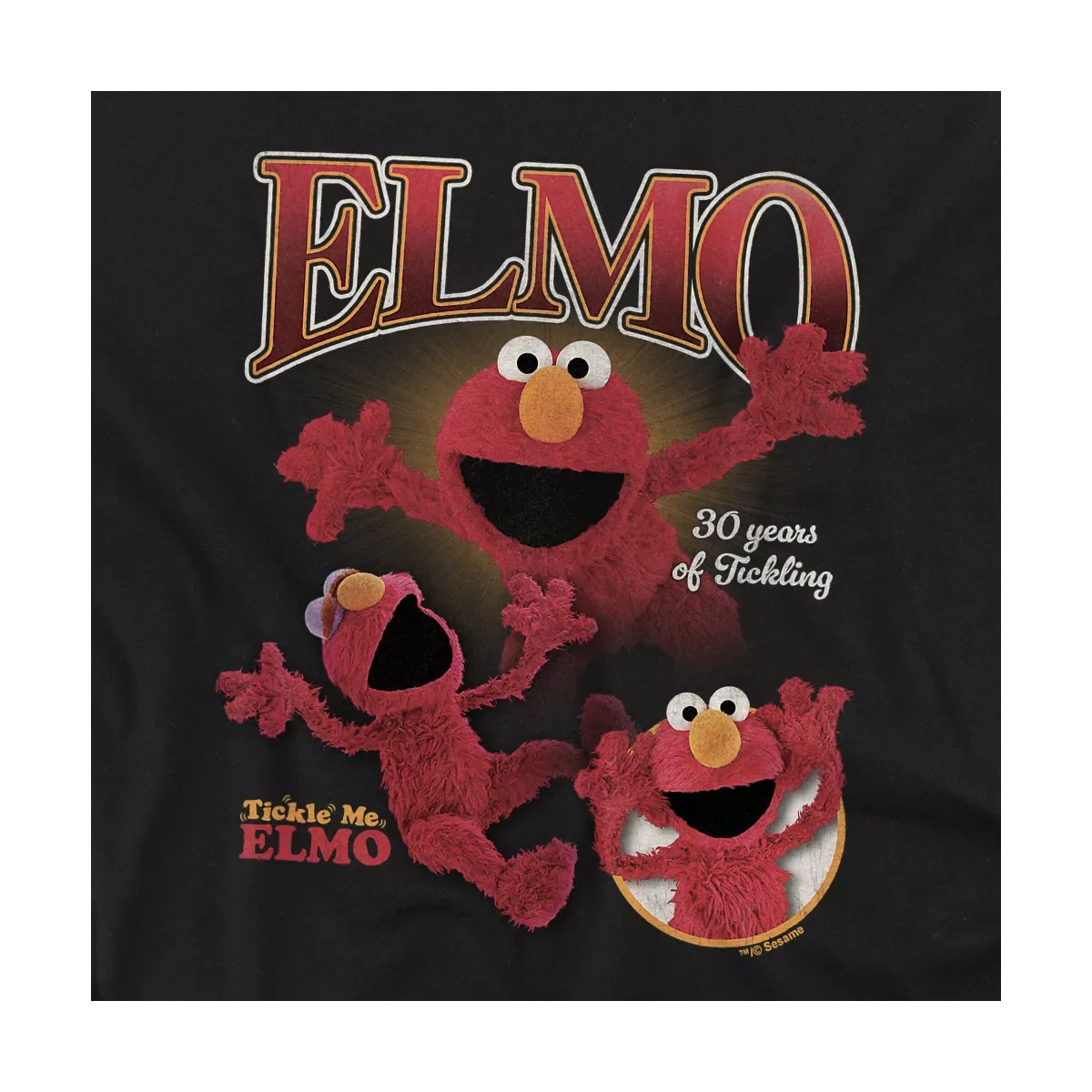 Детское боди с коротким рукавом Tickle Me Elmo Collage Bootleg Style Sesame Street, Black — фото 2
