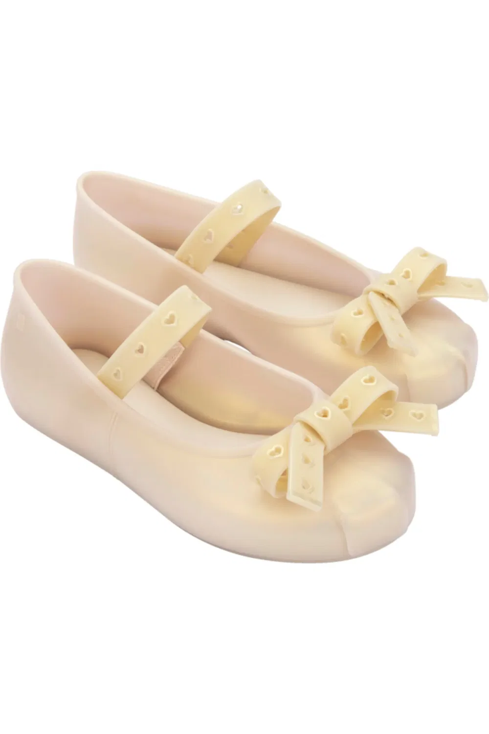 Детские туфли Мэри Джейн с бантом и вырезами Mini Sophie Crush Mini Melissa, Pearly Beige