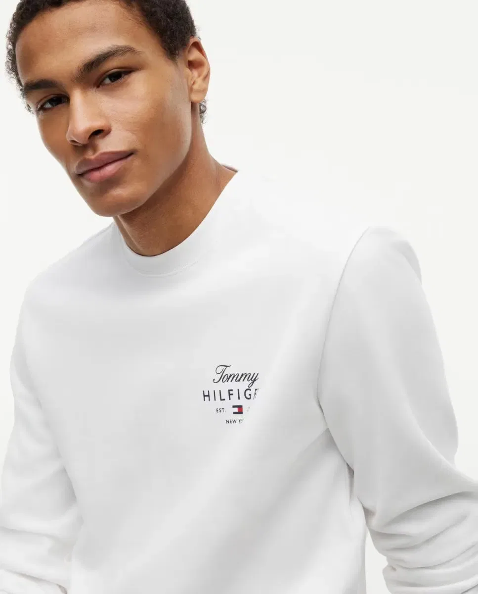 Мужская худи с круглым вырезом Tommy Hilfiger, Blanco — фото 3