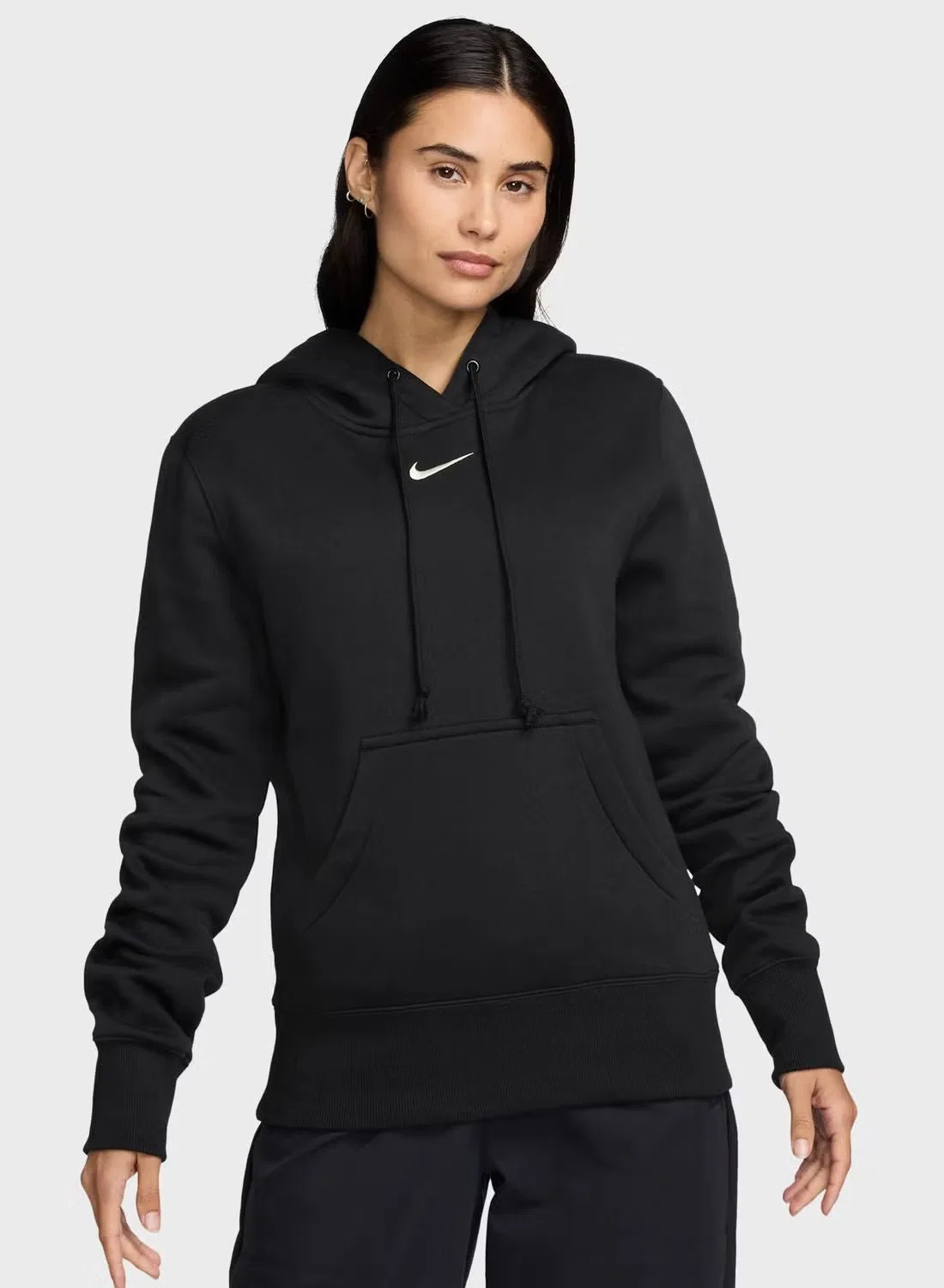 Худи с принтом Swoosh Nsw Phoenix Fleece Nike, черный