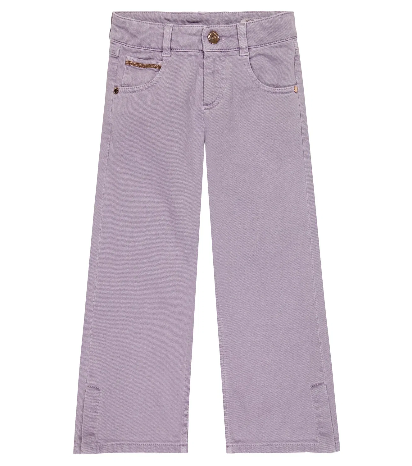 Расклешенные джинсы с отделкой Brunello Cucinelli Kids, фиолетовый