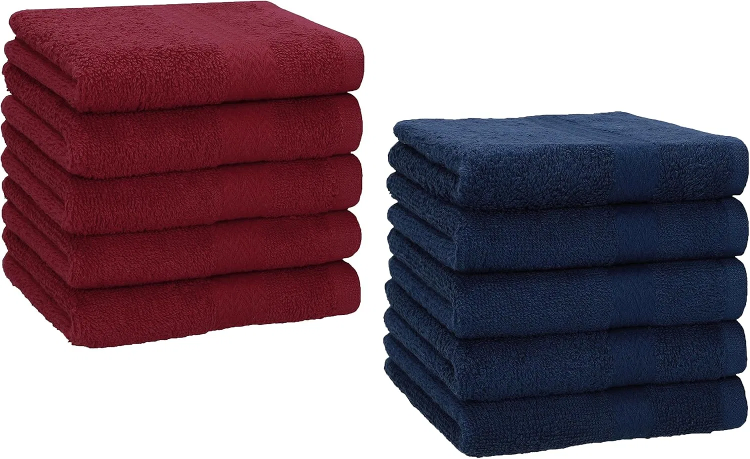 Набор мочалок PREMIUM 10 шт., 100% хлопок, 470 г/м², 30x30 см, Dark Red, Dark Blue Betz