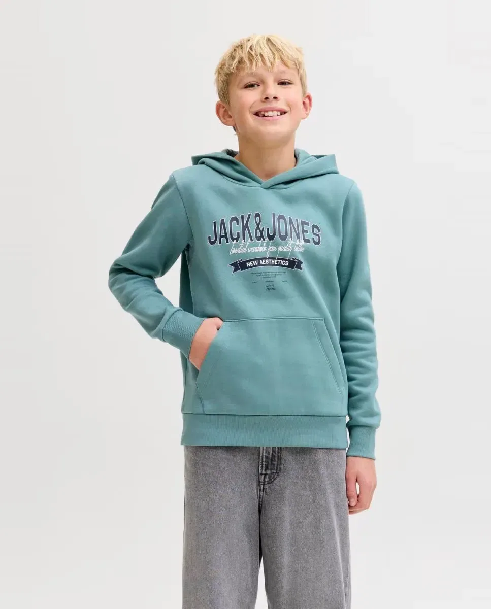 Детская худи для мальчиков с принтом Jack & Jones, Verde Claro