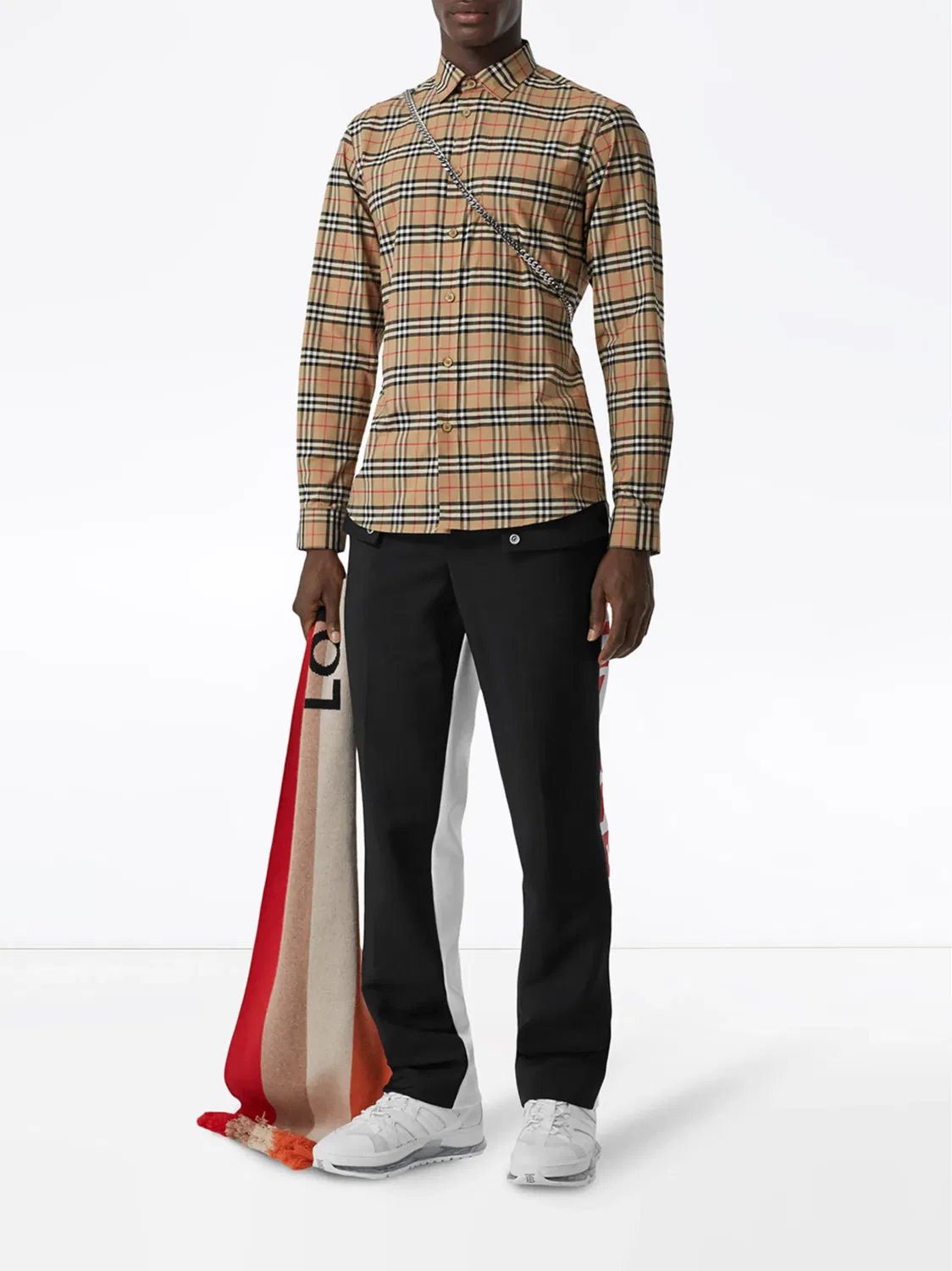 Рубашка с мелкой клеткой Burberry, нейтральные — фото 2