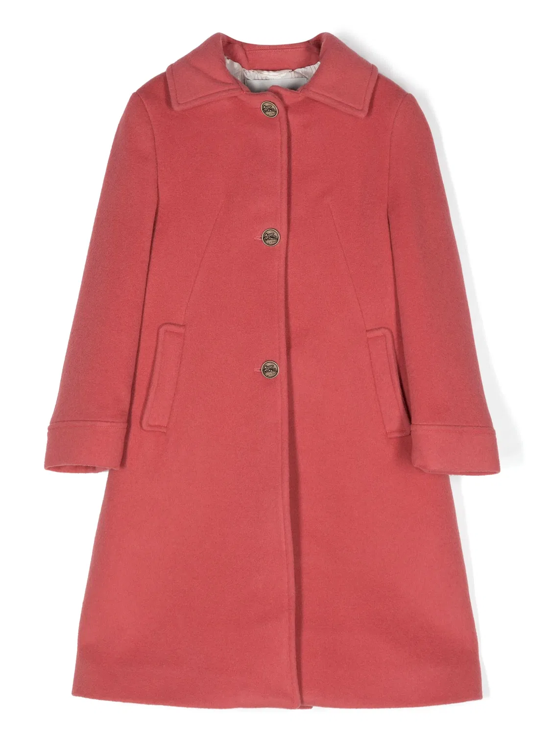 Пальто из смесовой шерсти Etro Kids, розовый