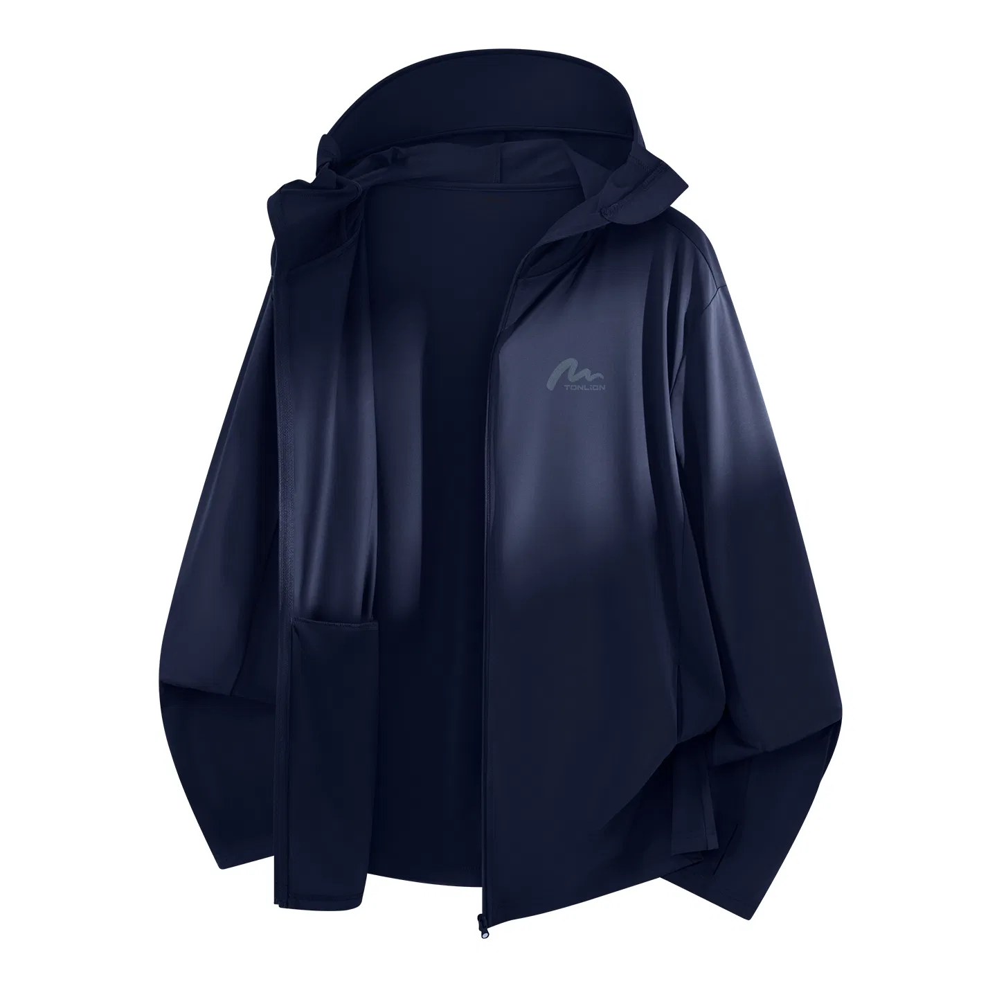 Детское универсальное пальто-солнцезащитная куртка с капюшоном UPF100+ Ice Silk Tonlion, Цвет: Большой Козырек Солнцезащитное Одеяние Темно-Синий (Ta Huimeng Lan Xiong Biao)