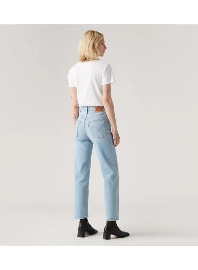 Джинсы с высокой посадкой прямые укороченные Ribcage Levi'S, индиго — фото 2