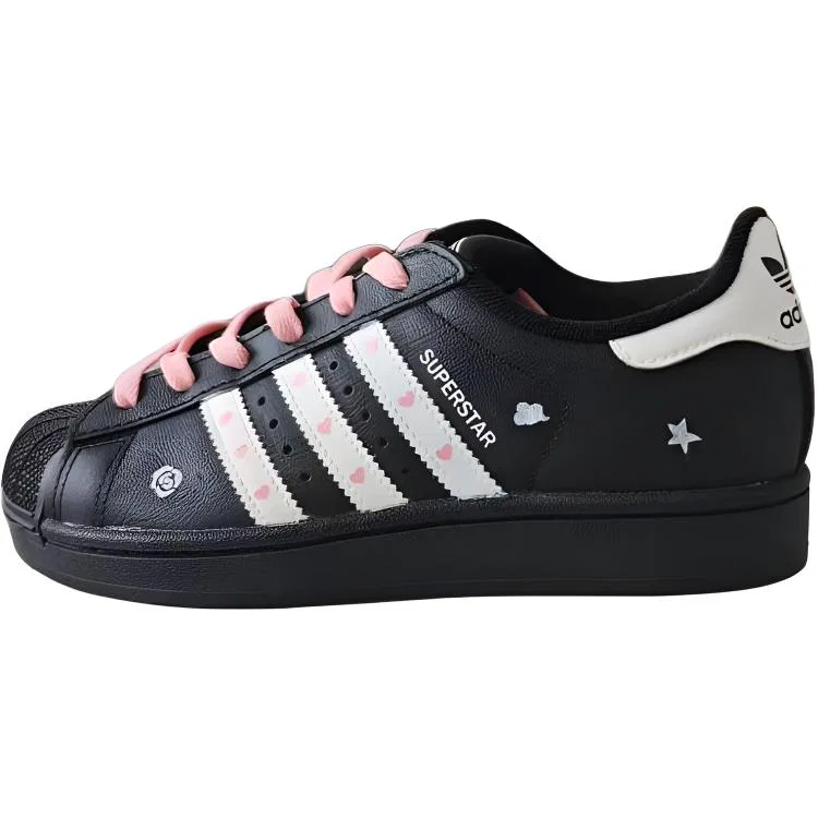 Детские кроссовки для скейтбординга с ручной росписью Superstar 2 Adidas Originals, Black
