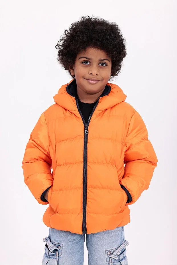 Детская куртка пуховик с капюшоном Roba Kids, Orange — фото 2