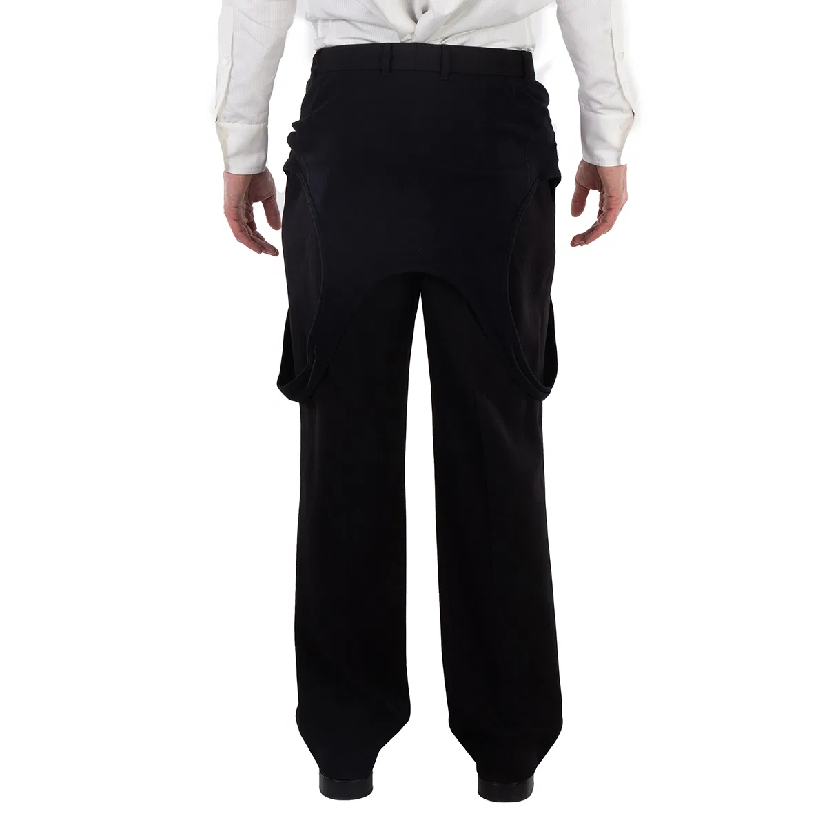 Брюки классические из шерсти Panel Detail Wool Tailored Trousers Burberry, Black — фото 3