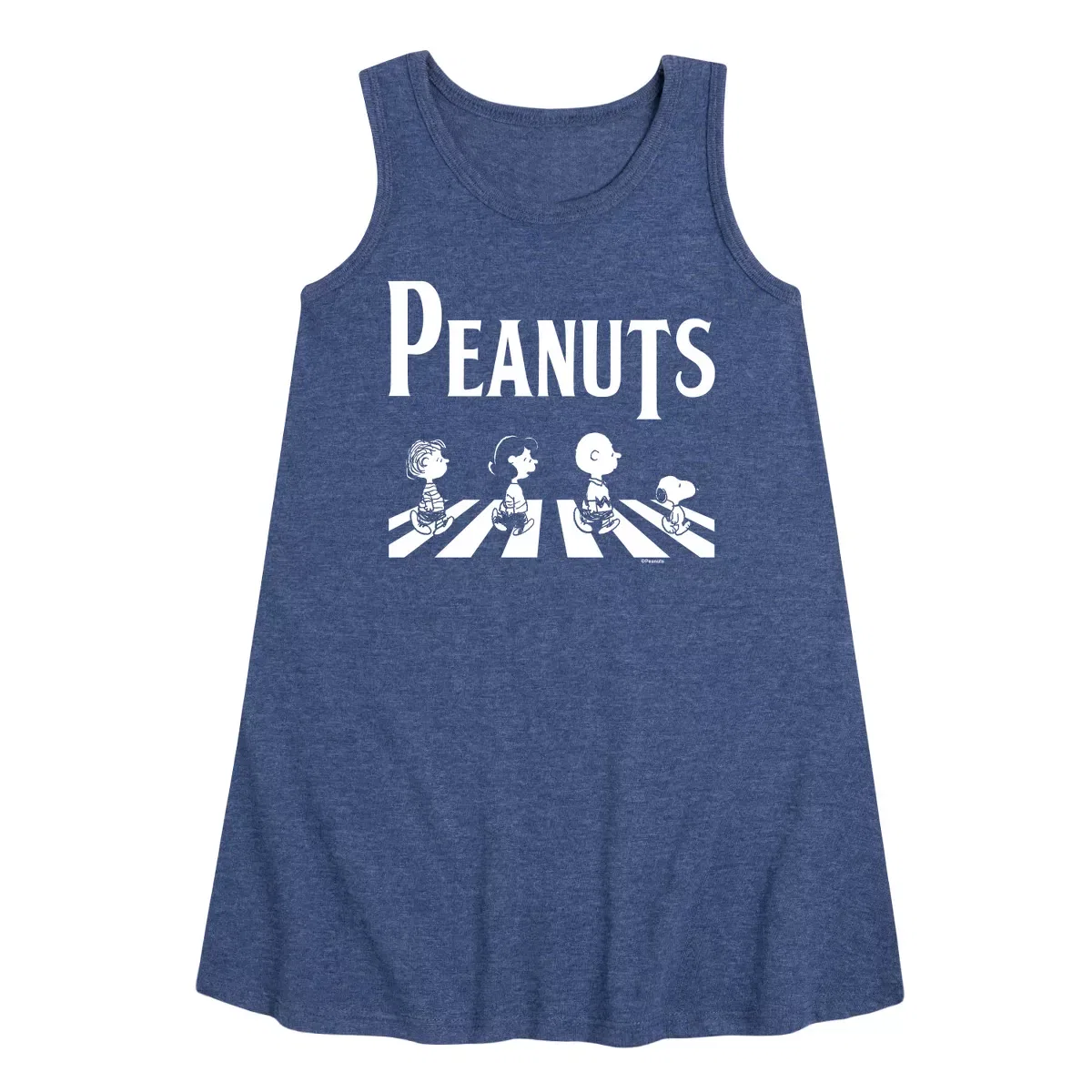 Детское платье-трапеция без рукавов Peanuts Peanuts Crossing Road, Heather Navy
