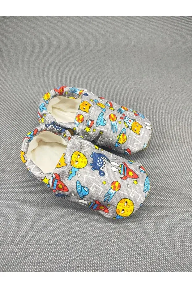 Детские тапочки для девочек и мальчиков с этническим узором Loove Bebe, Gray Space — фото 3