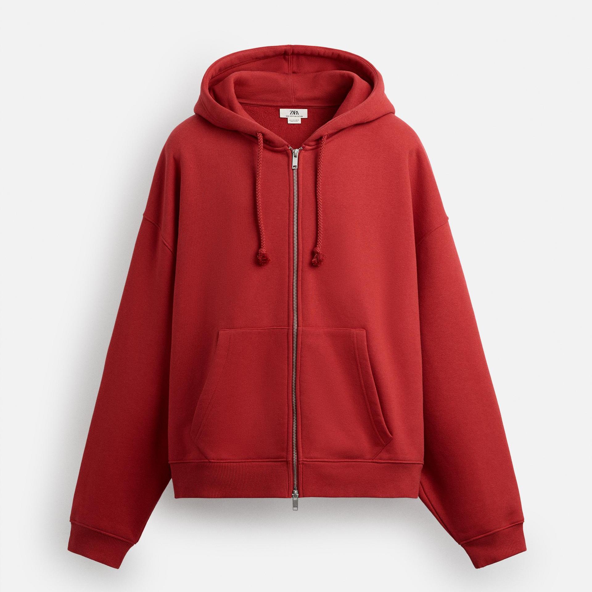 

Толстовка Zara Limited Edition Heavyweight Zip-up, красный