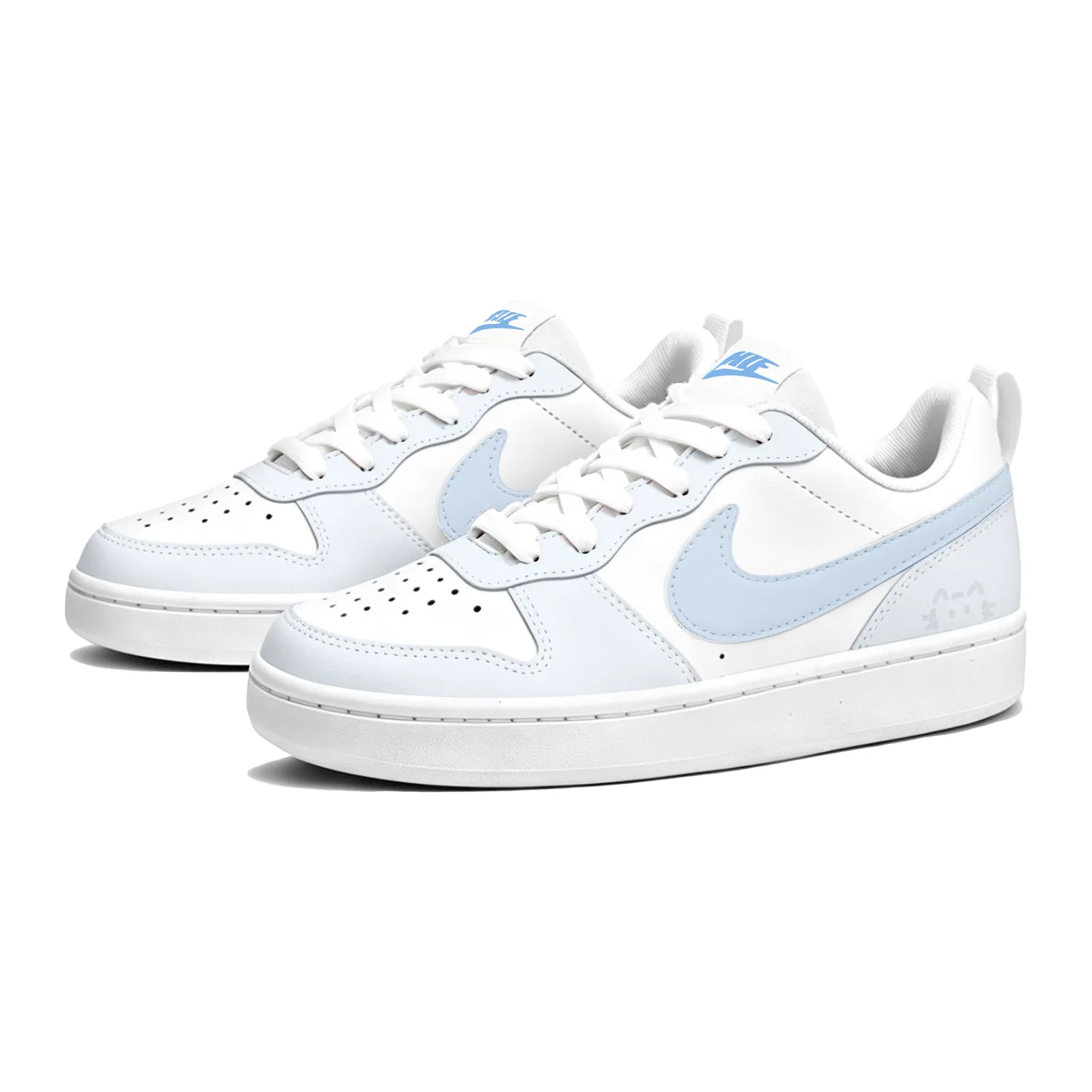 Детские кроссовки для скейтбординга с принтом Nike Court Borough 2, Light Blue — фото 4