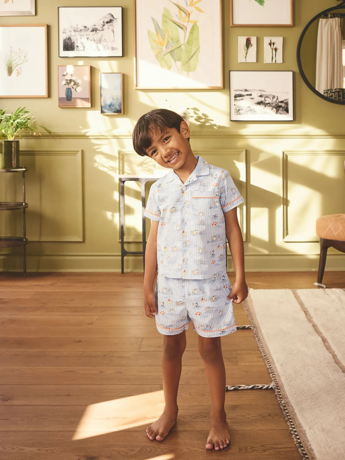 Пижама с одной пуговицей Cath Kidson Next, синяя — фото 4