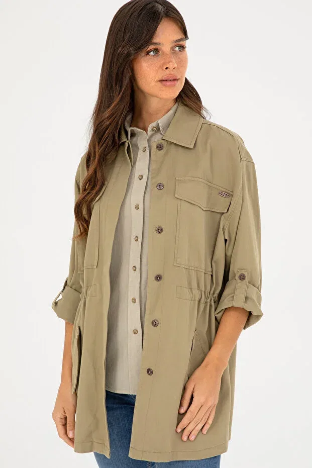 Женская куртка цвета хаки 50284004 -vr027 U.S. Polo Assn. — фото 3