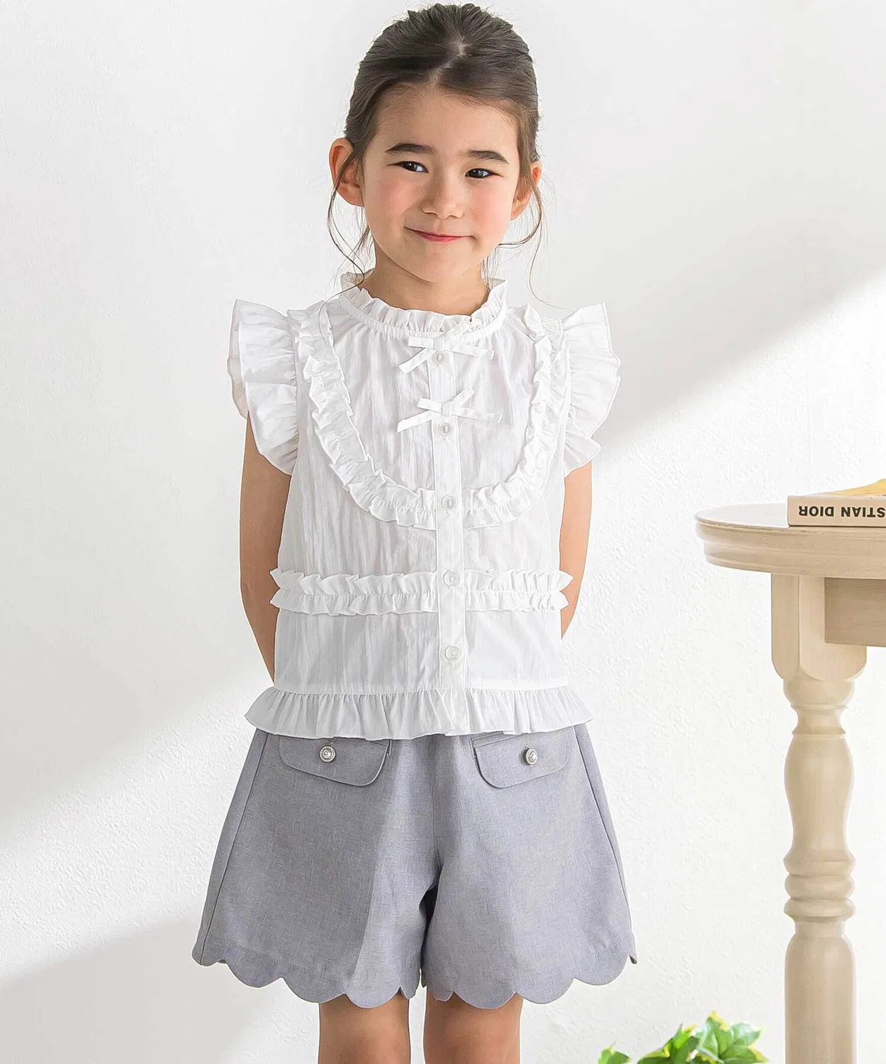Детская блузка с длинным рукавомдля девочек BeBe Petits Pois Vert, Purple — фото 3