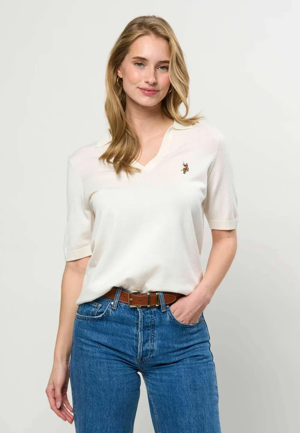 Футболка-Поло Uwlilwan с коротким рукавом - базовая футболка U.S. Polo Assn., Cloud Dancer