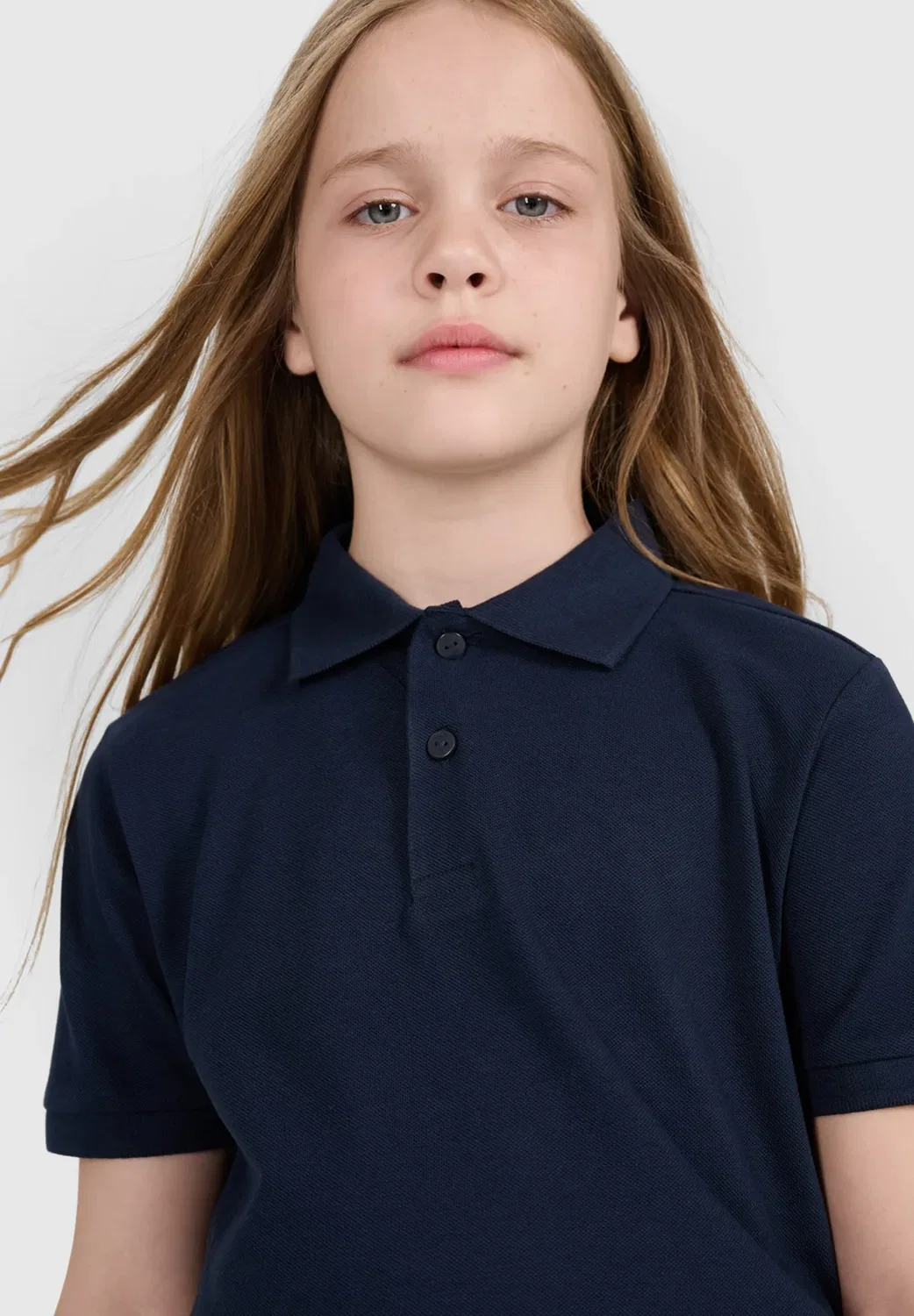 Koszulka polo dziecięca - biała 122 (6-7 лат) унисекс - рубашка-поло 4F, Navy — фото 3