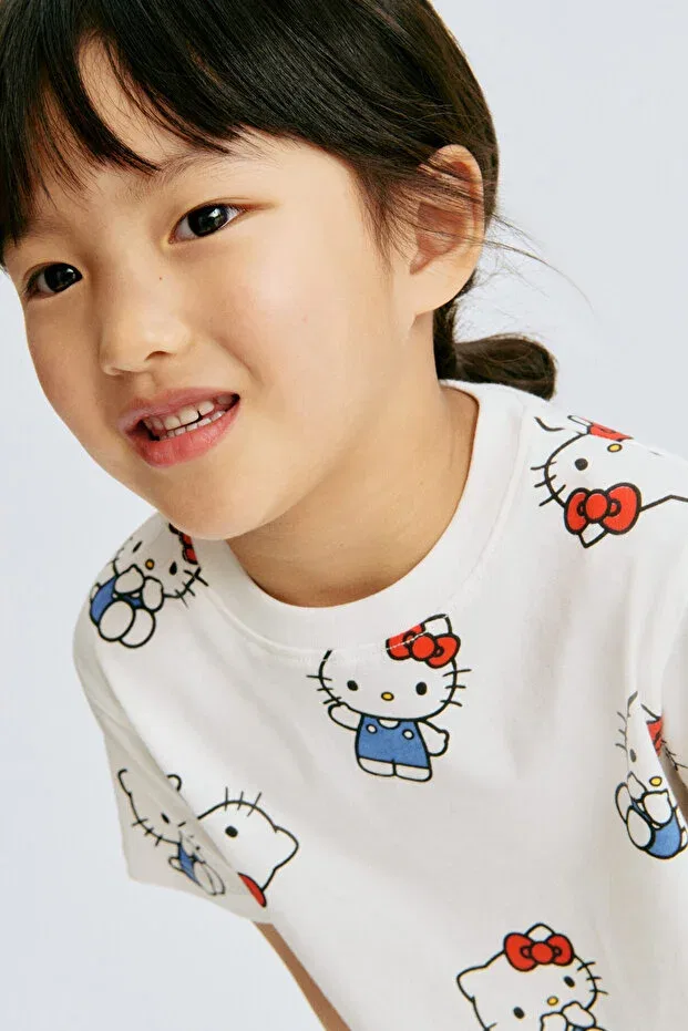 Детский комплект футболок с принтом Hello Kitty H&M, Light Blue — фото 2