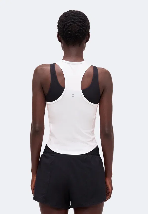 Топ женский дышащий Tempo Run Tank Nike Performance white/black, белый/черный — фото 3