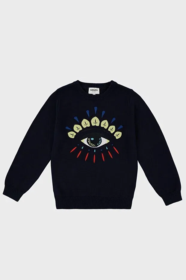Детский свитер с принтом Kenzo, Navy Blue