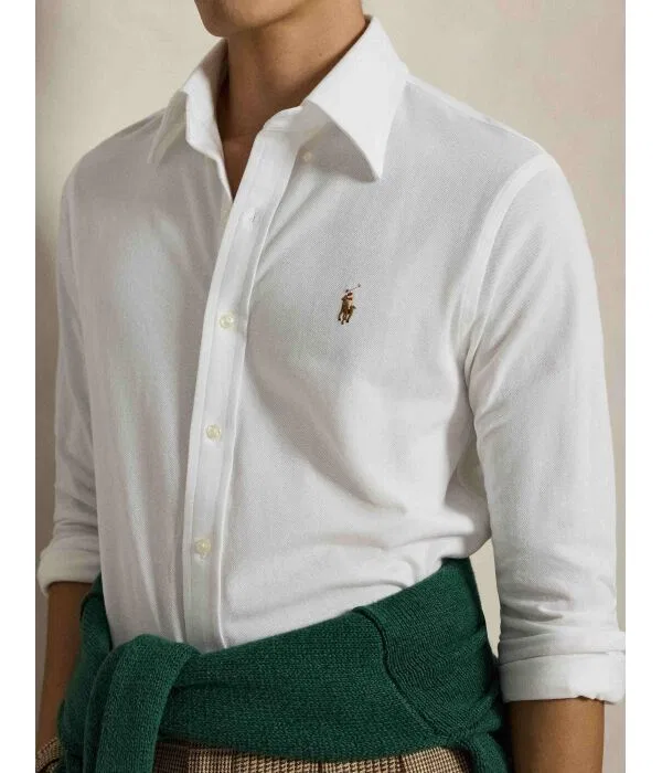 Мужская рубашка оксфорд Regular Fit Polo Ralph Lauren, белый — фото 4