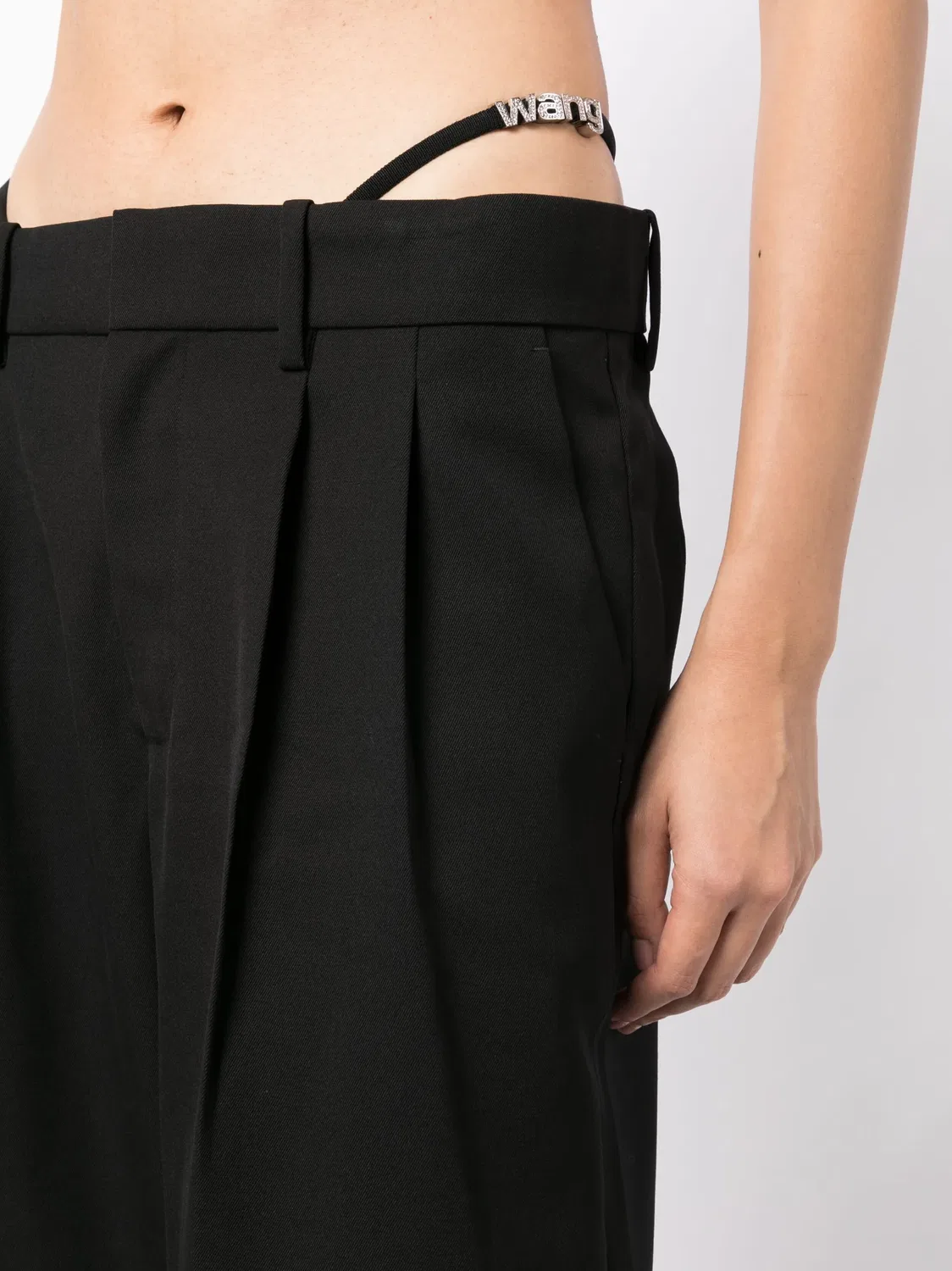 Штаны с широкими штанинами и логотипом Alexander Wang, черный — фото 2