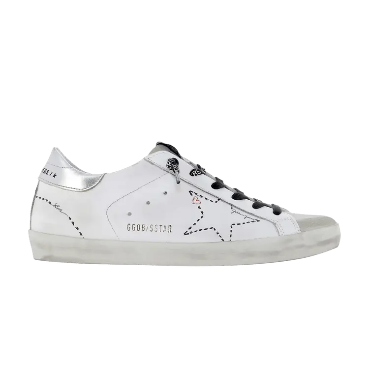 Кроссовки Golden Goose Wmns Superstar Distressed Low White Silver, белый
