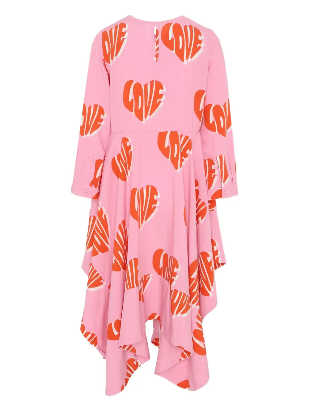 Платье с длинными рукавами и принтом "Love" Stella Mccartney Kids, розовый — фото 2