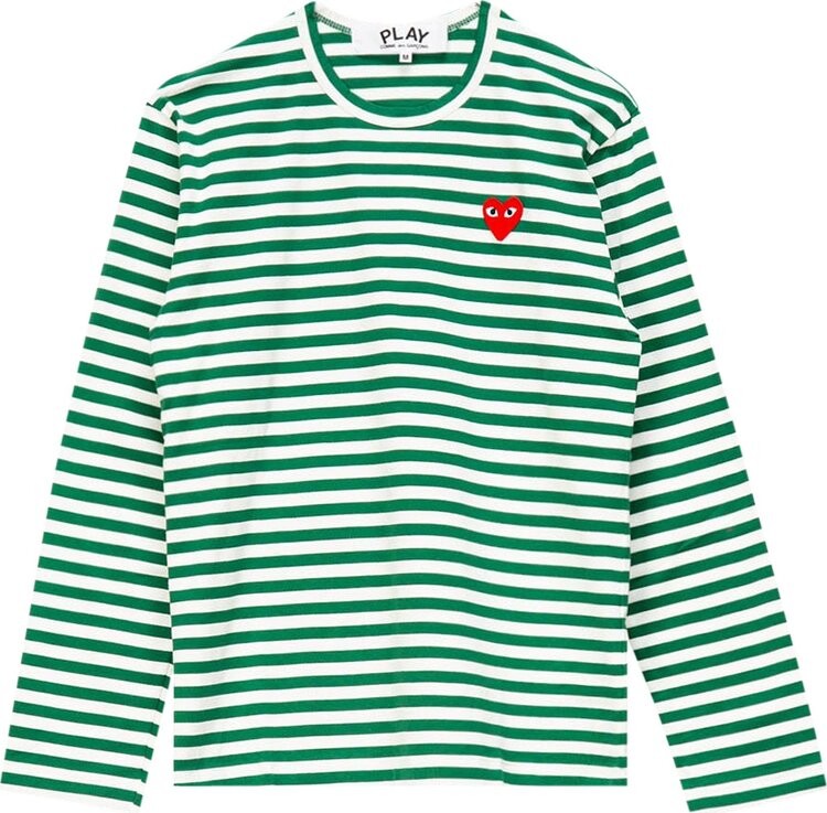 

Футболка Comme des Garçons PLAY Striped T-Shirt 'Green/White', зеленый