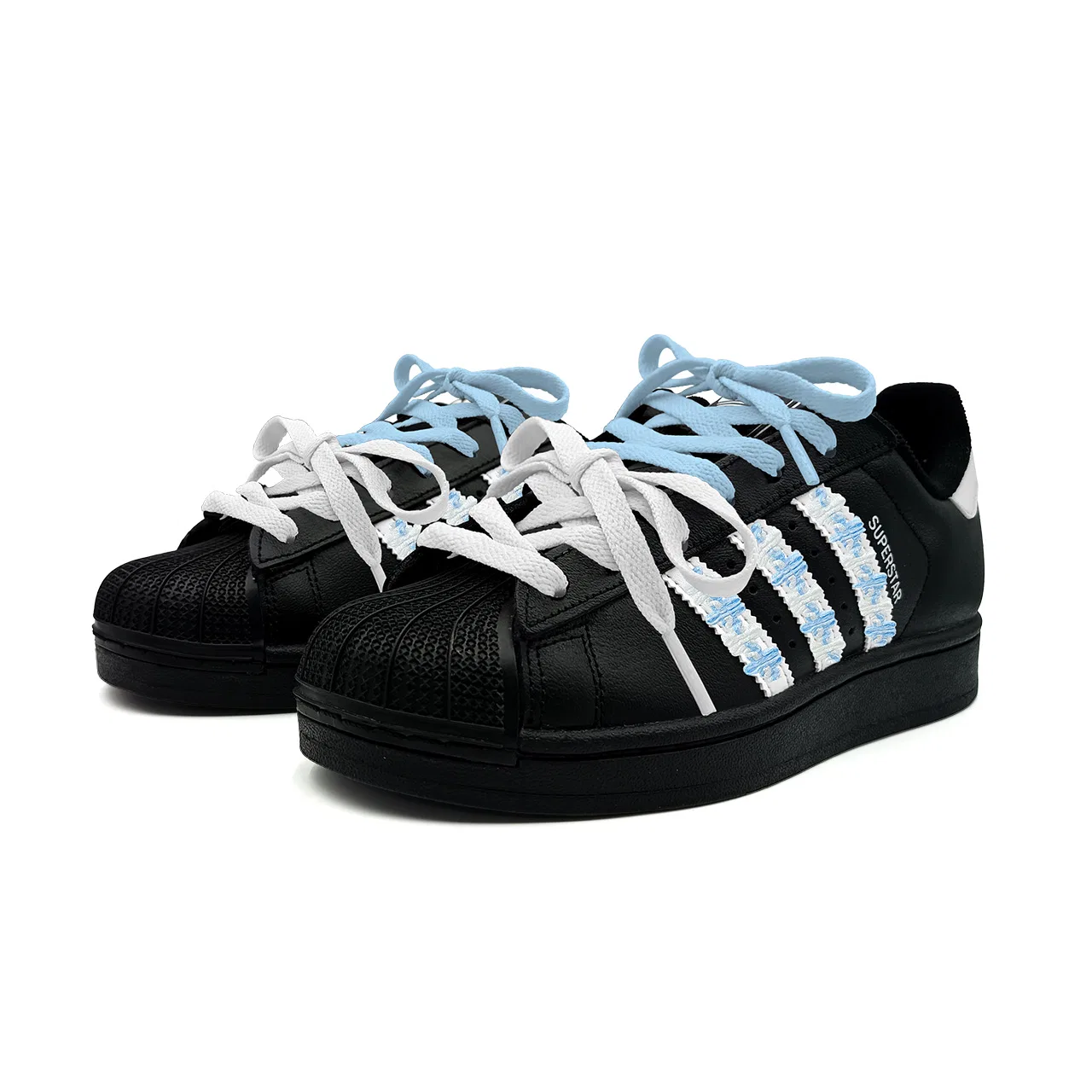 Детские кеды для скейтбординга Superstar 2, Adidas Originals, Black Blue — фото 4
