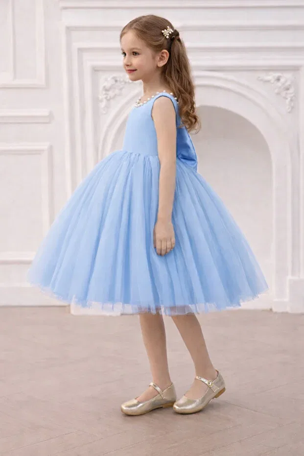 Детское платье для девочек с принтом Girl'S Collar Pearl Dress Nsmkidslife, Type 2 — фото 3