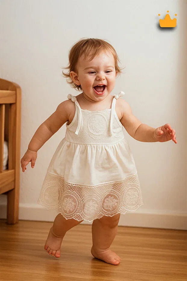 Детское платье для девочек хлопковое Baby Pattini, Nude Color